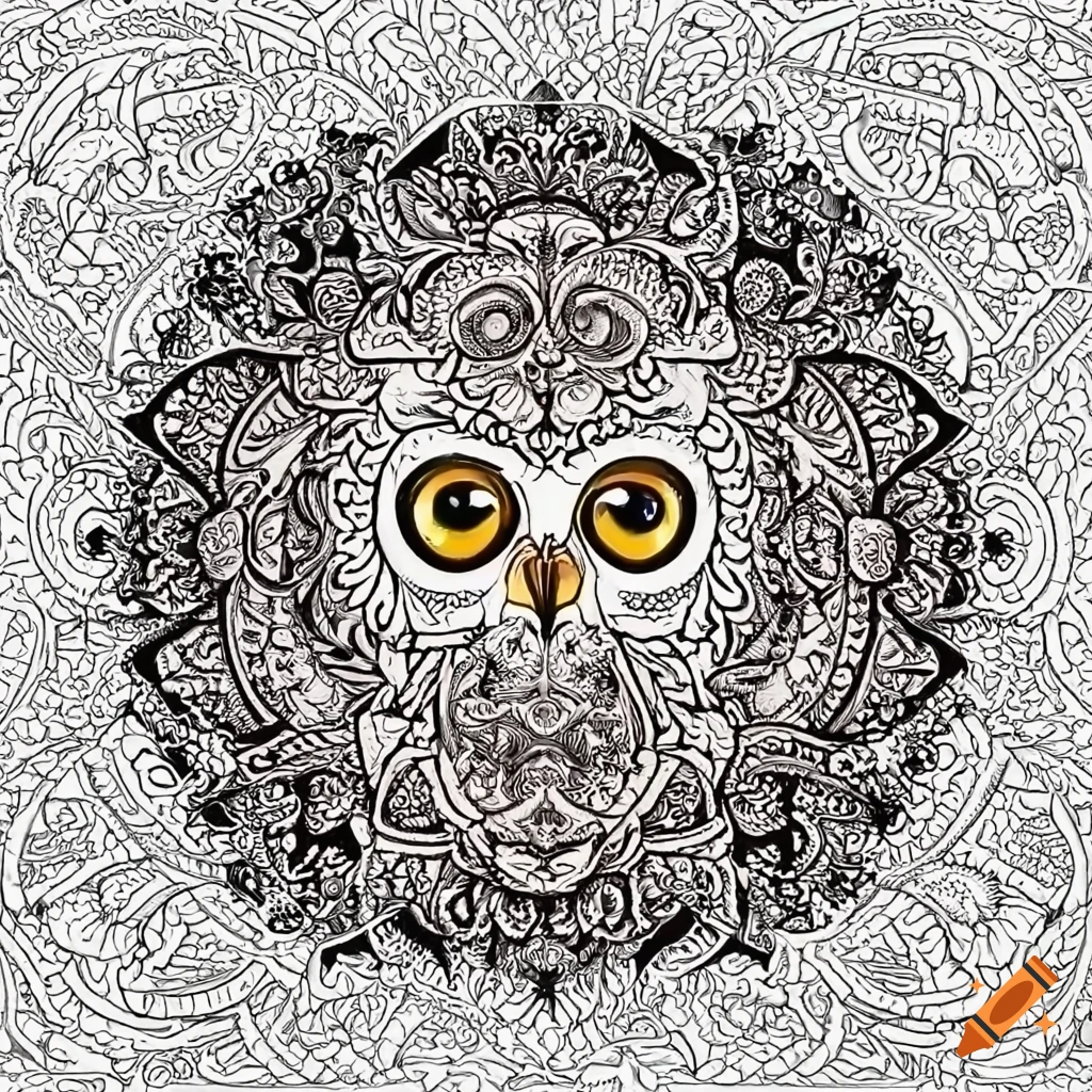 mandala owl coloring page for adults