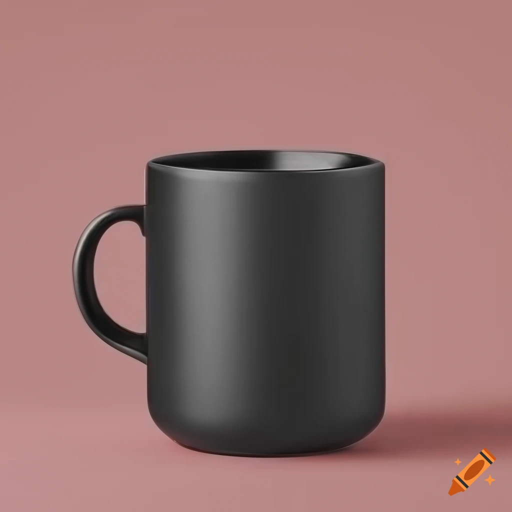 mockup of a black mug with studio lighting