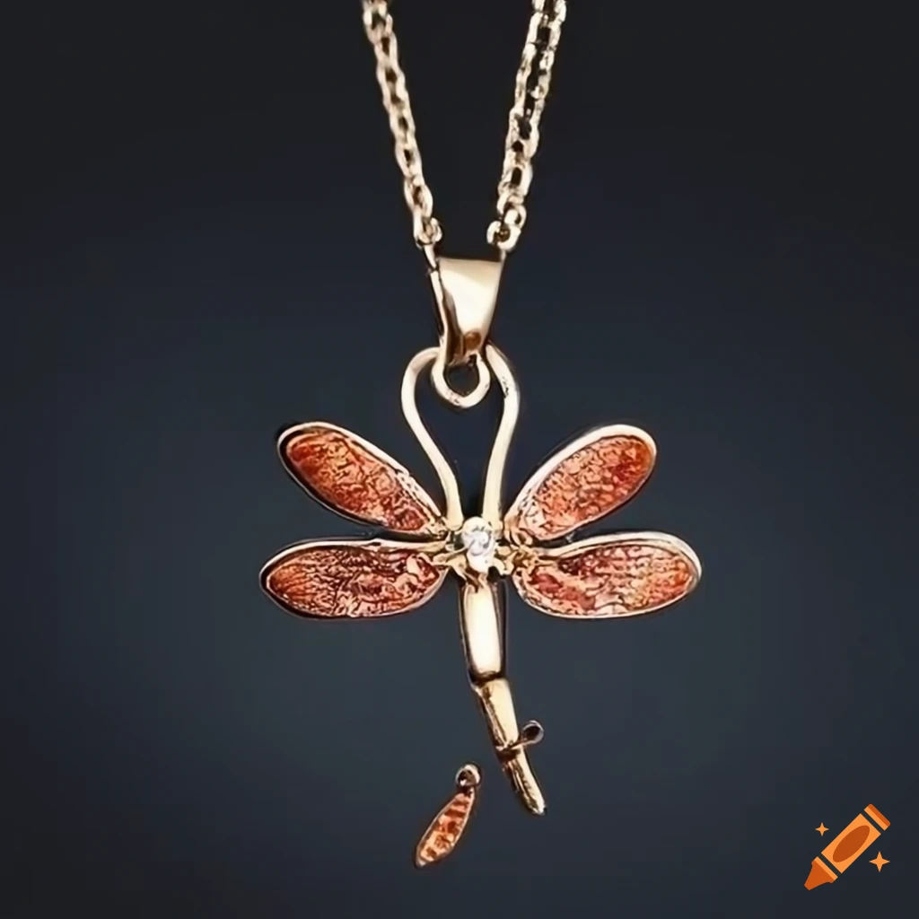 vintage dragonfly pendant necklace