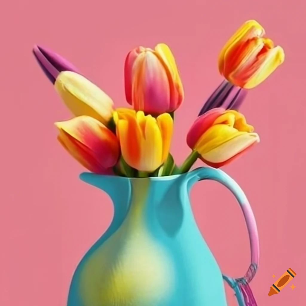 birthday card with tulips and a bike