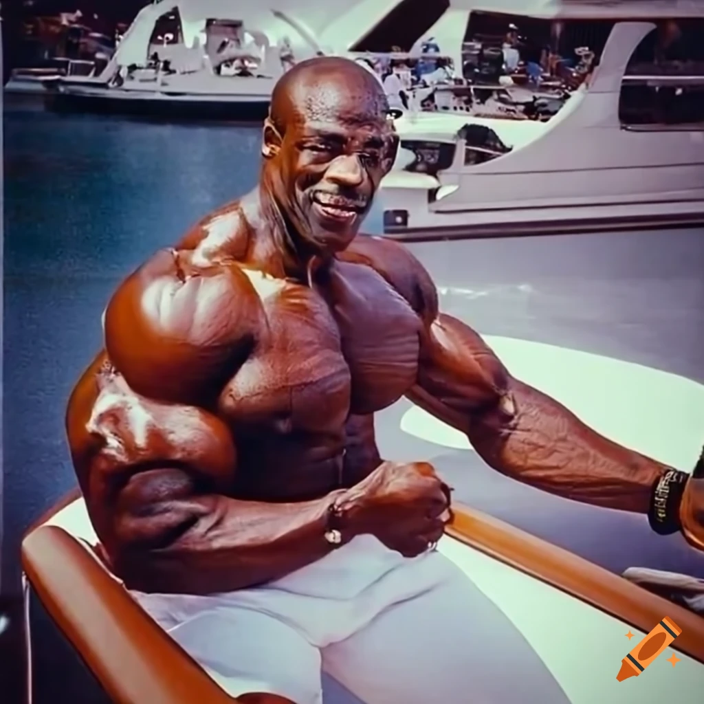 Ronnie Coleman sitting on a yacht