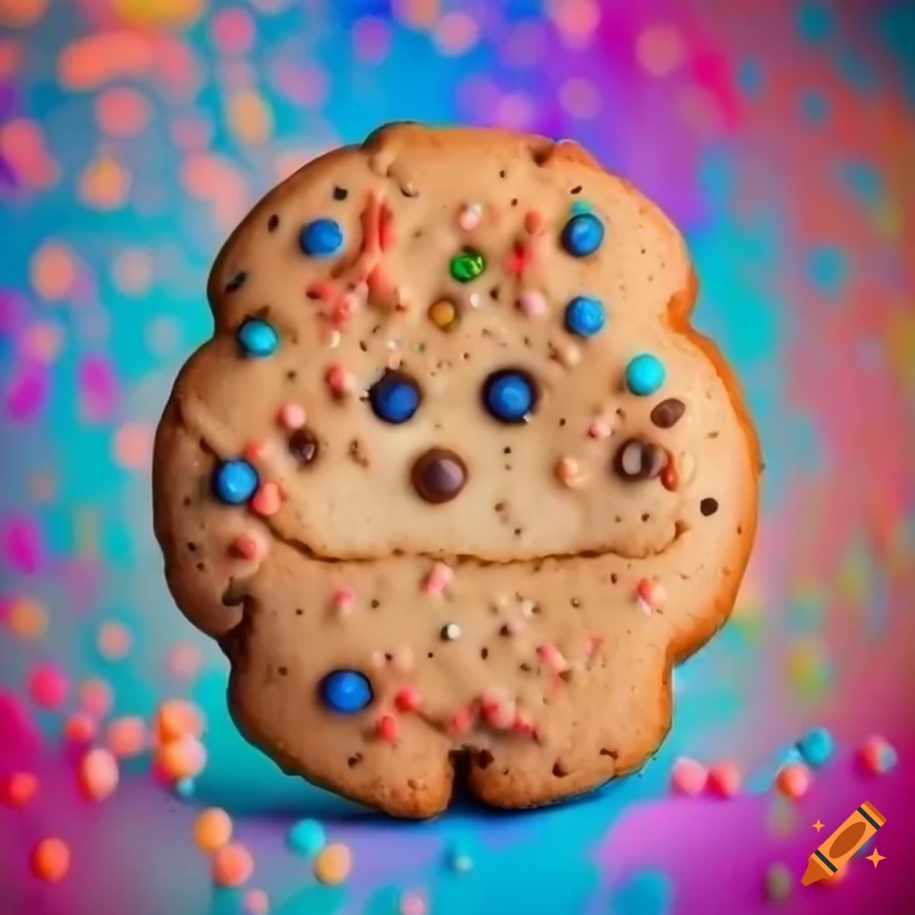 colorful background with a delicious cookie