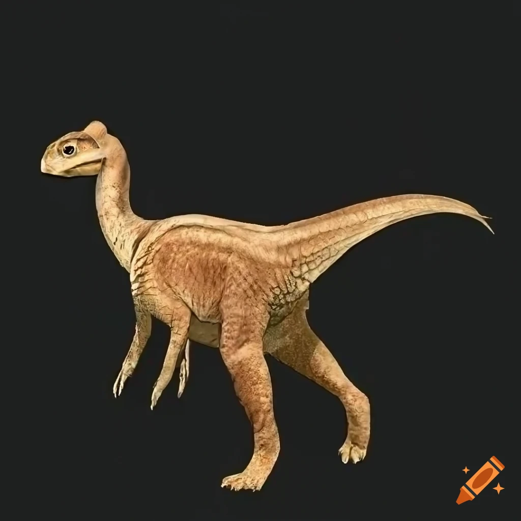 striking illustration of a colorful duckbilled hadrosaur dinosaur