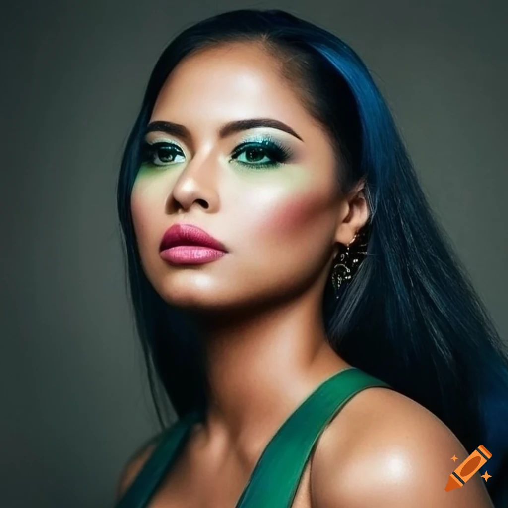 hyperrealistic portrayal of a Salvadoran traditional woman