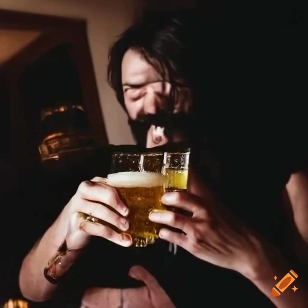 man enjoying a beer