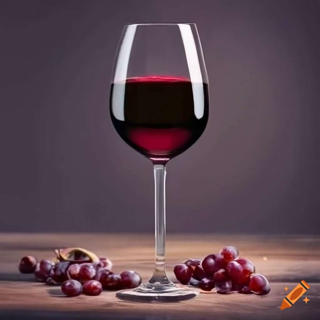 glass of wine with merlot grapes