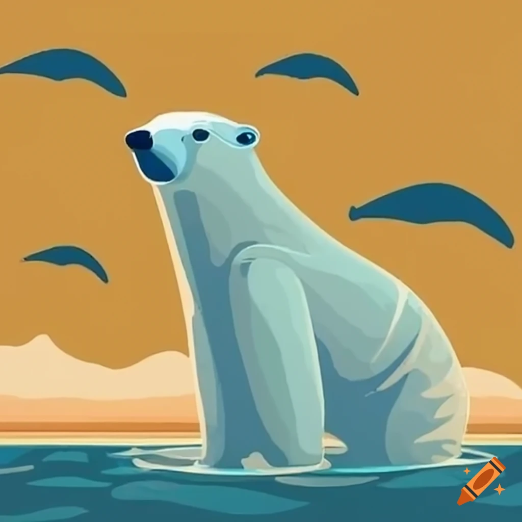 oso polar en una playa