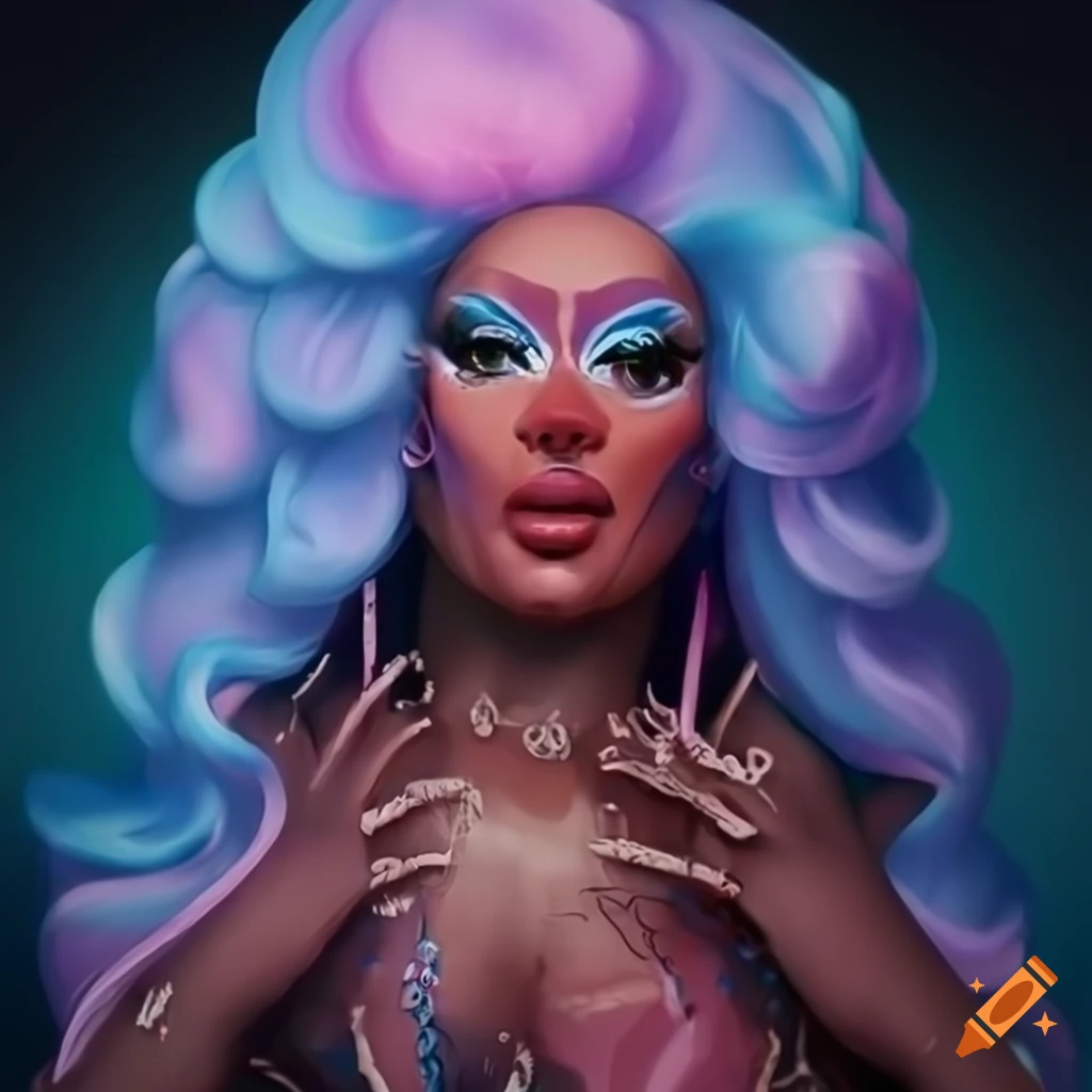 hyperrealistic pastel makeup on a drag queen