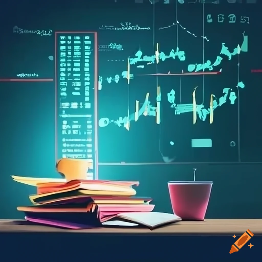 students studying stock market trends in a classroom