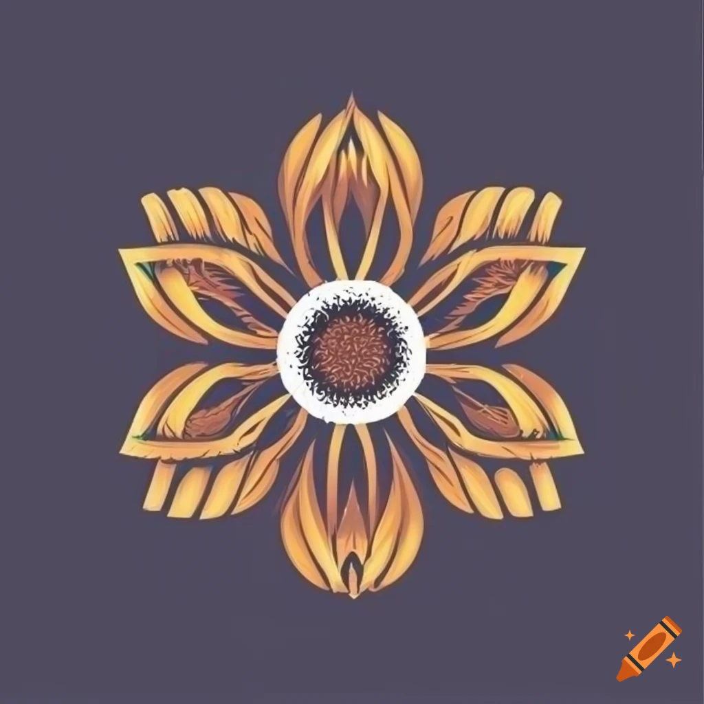 modern sunflower logo design in vector format