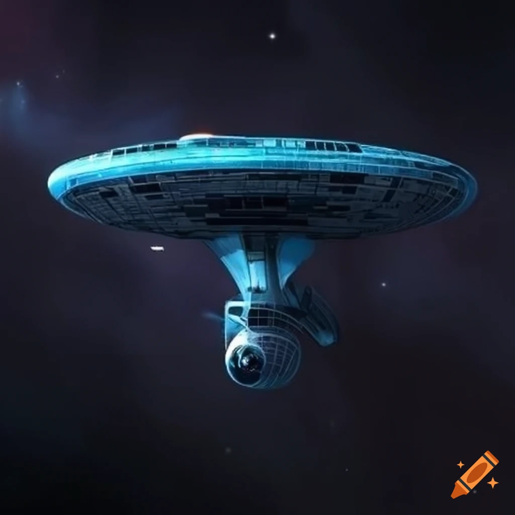 graphic of a gloomy starship enterprise