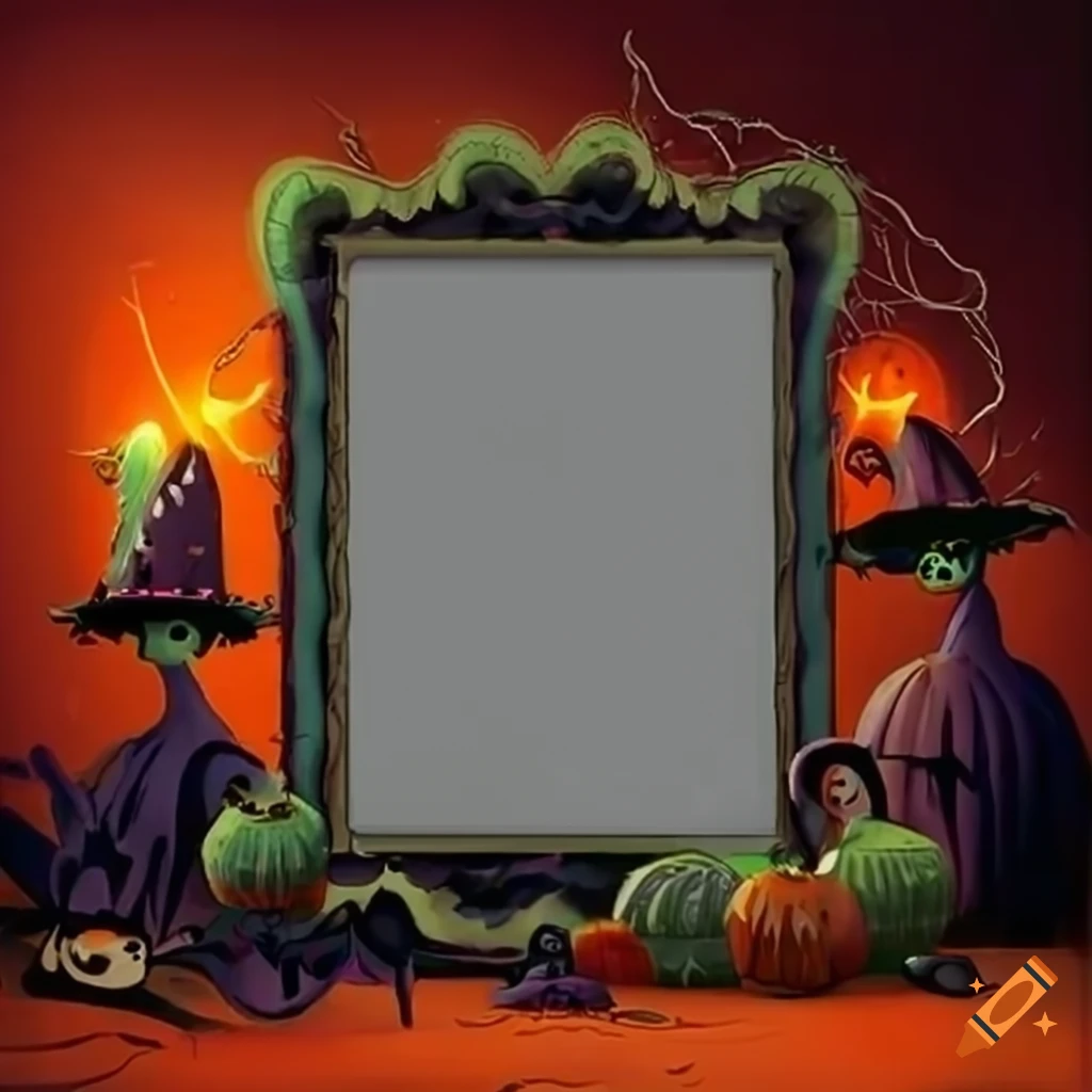 Halloween-themed rectangular border