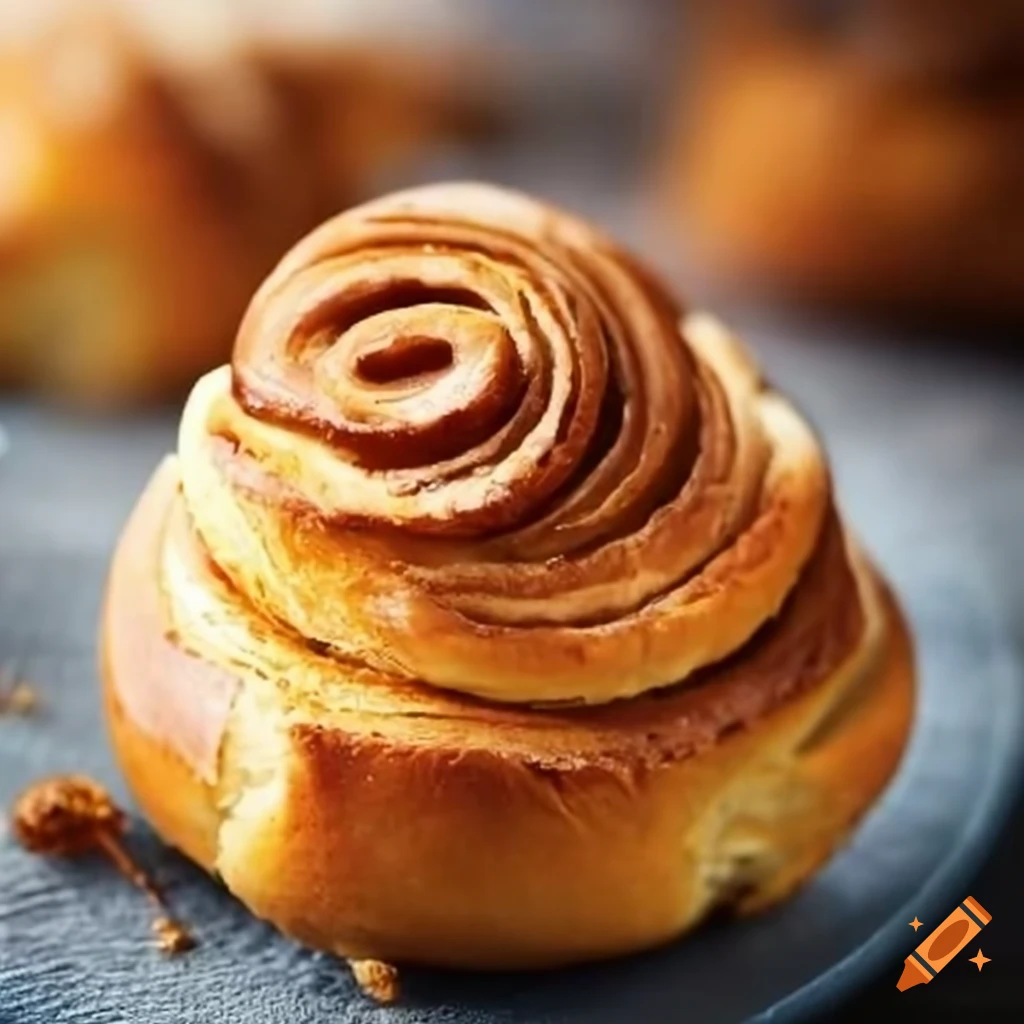 tempting honey bun with golden crust