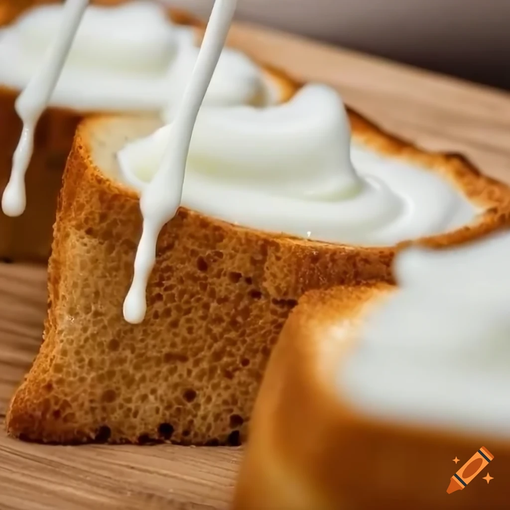 toast with milk dripping on it