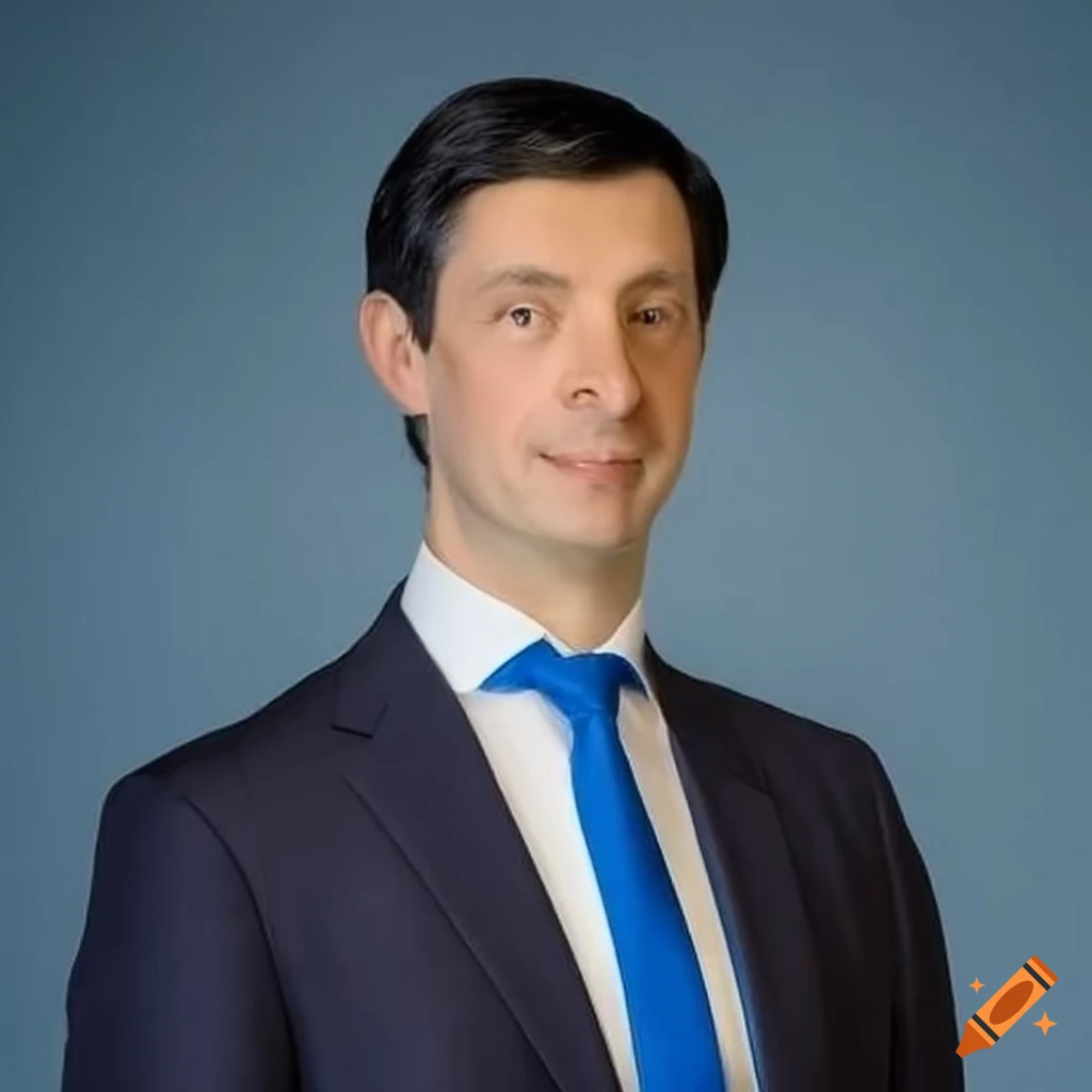 European male politician in blue tuxedo