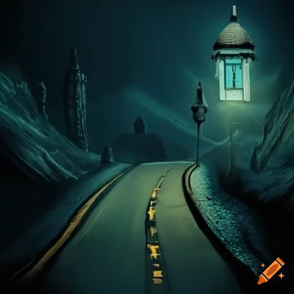 Tim Burton-inspired roads artwork