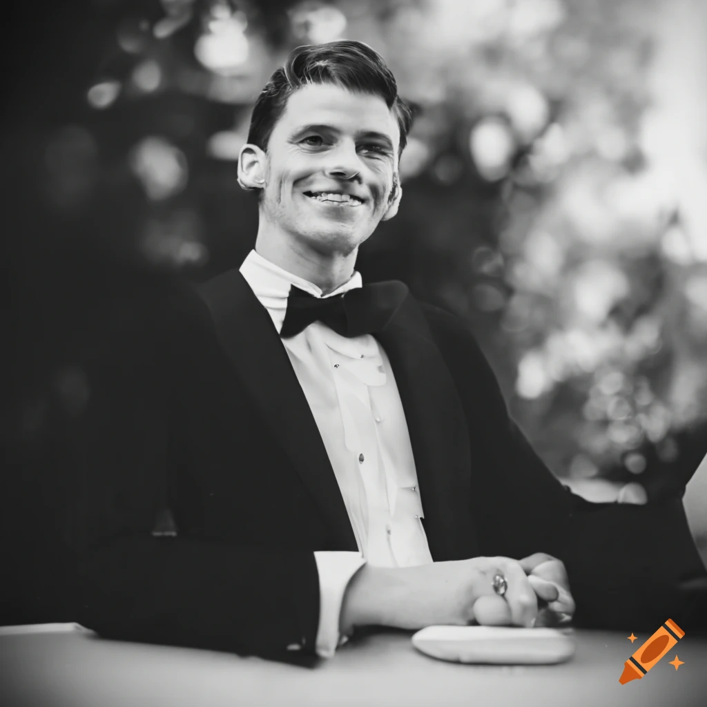 portrait of a smiling man in a tuxedo