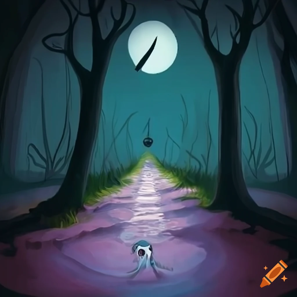 tim burton style crossroad art