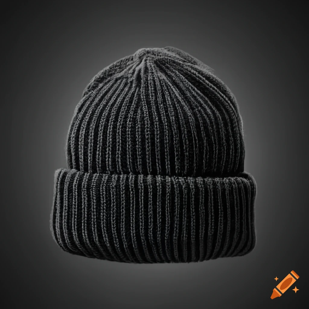 texture of a black beanie hat