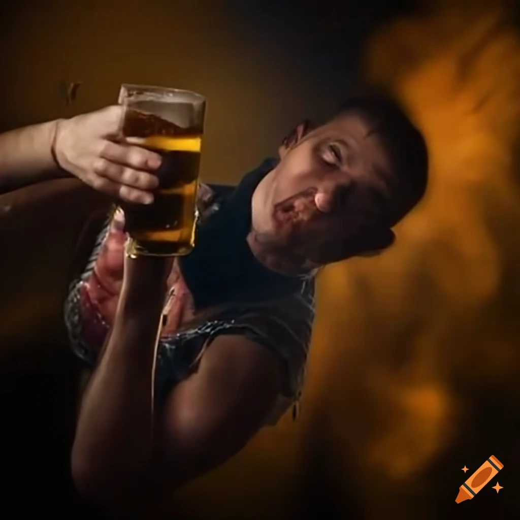 man enjoying a beer