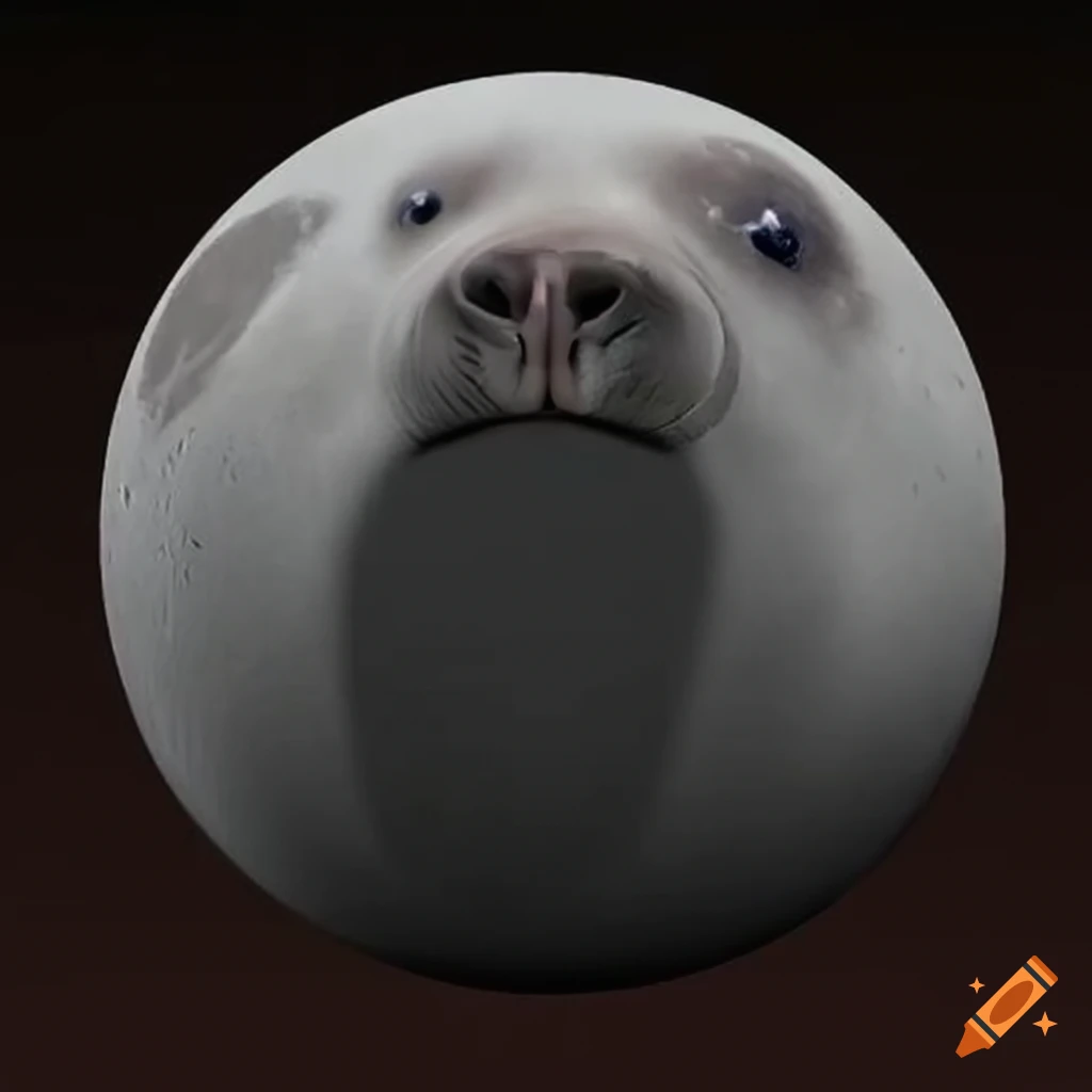 artistic representation of a seal-shaped moon
