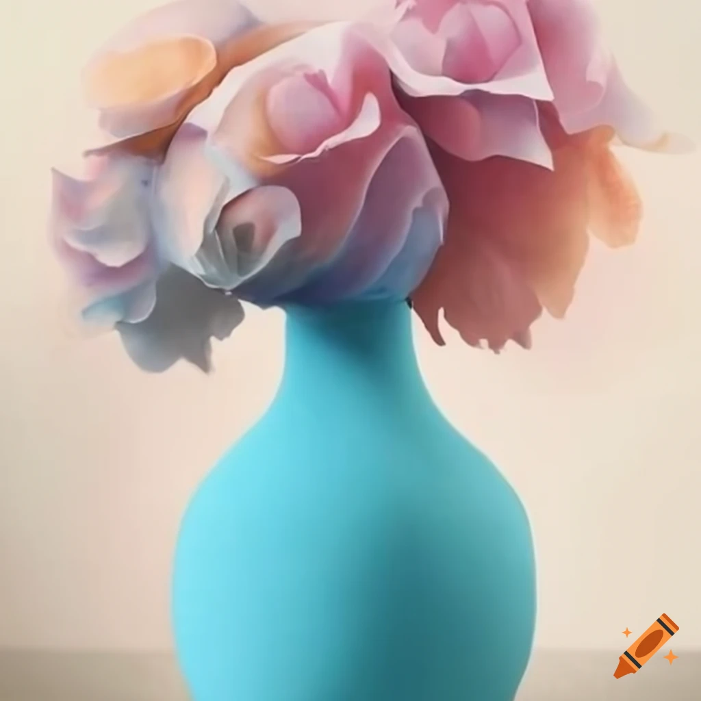 hyperrealistic pastel vase artwork