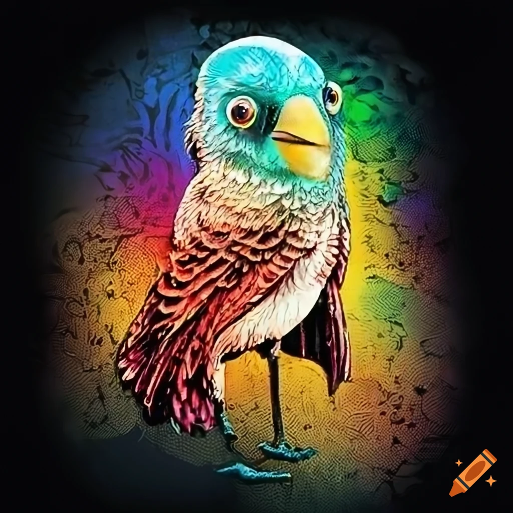 label art for the beer "crazy bird"