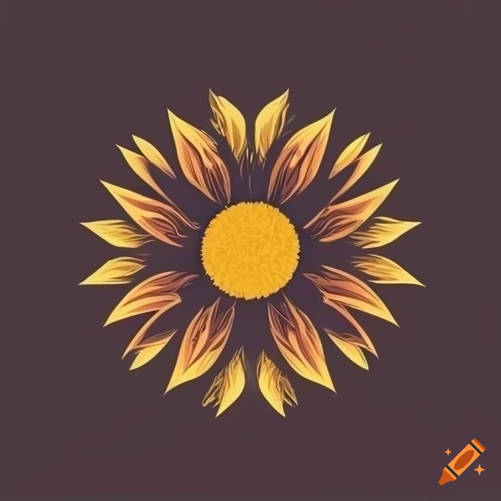modern sunflower logo design in vector format