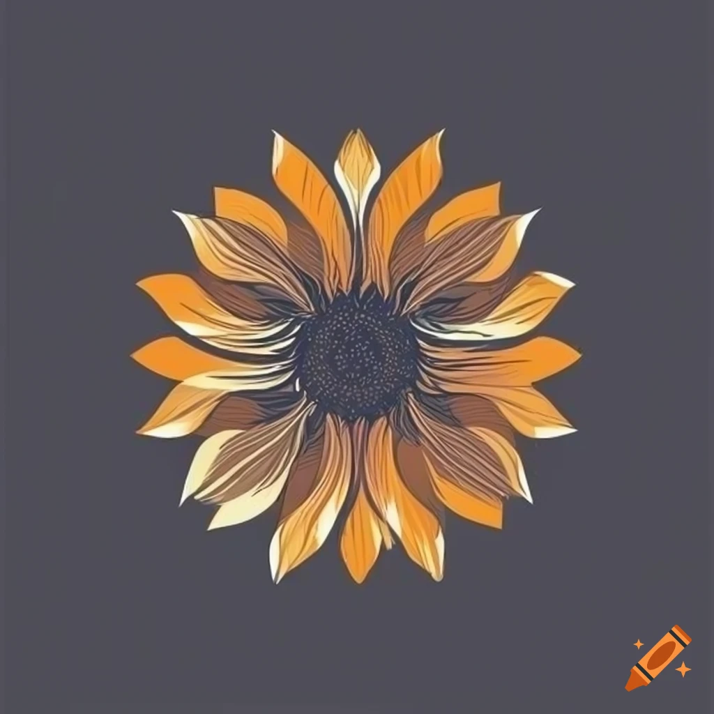 vector logo design of a modern sunflower