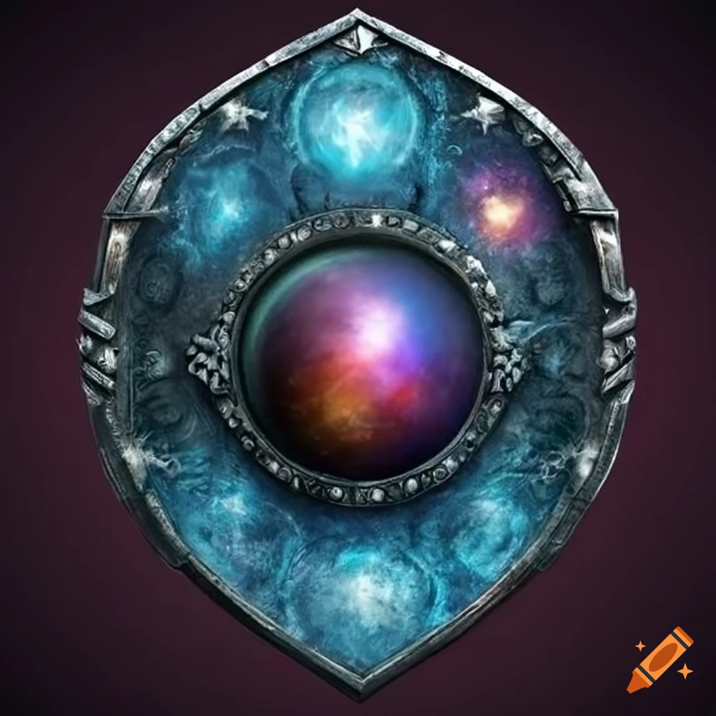 fantasy shield with fabric of the universe