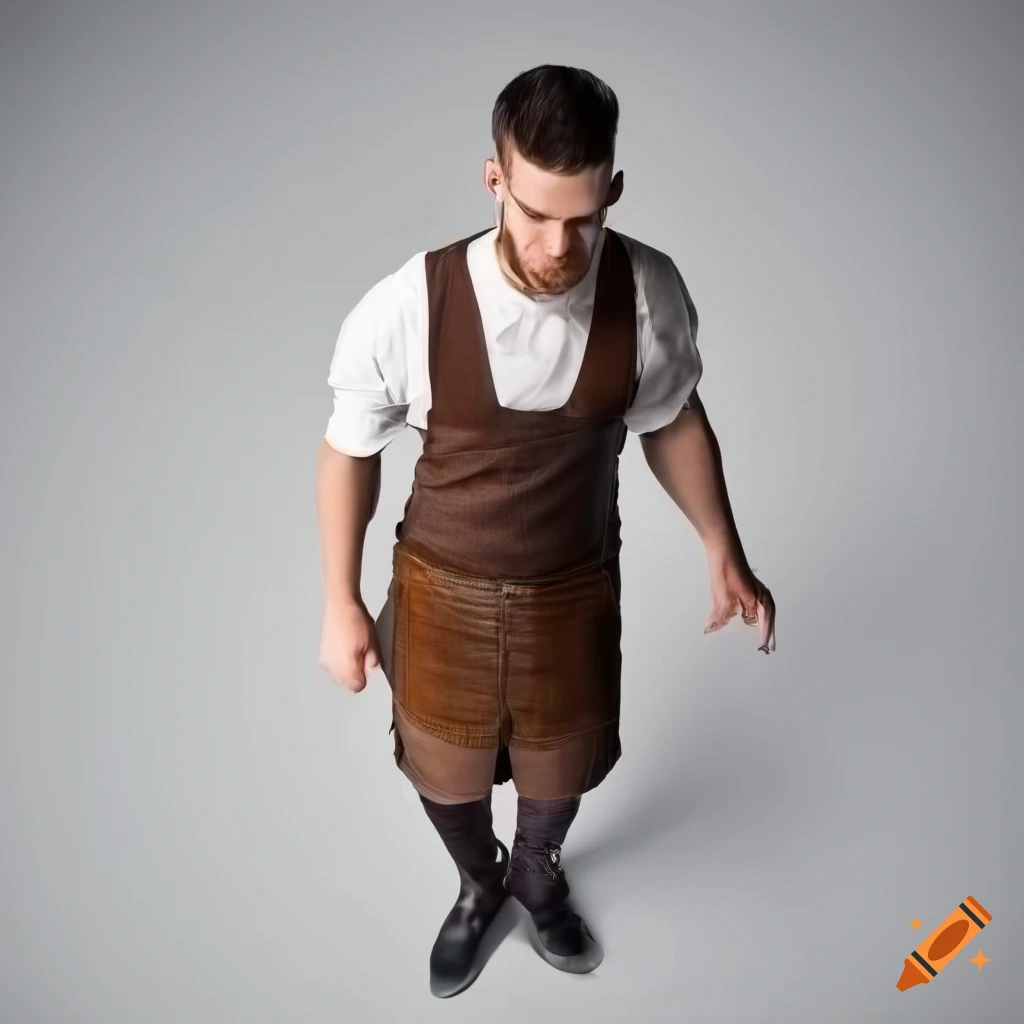 top-down view of a full-body western bartender