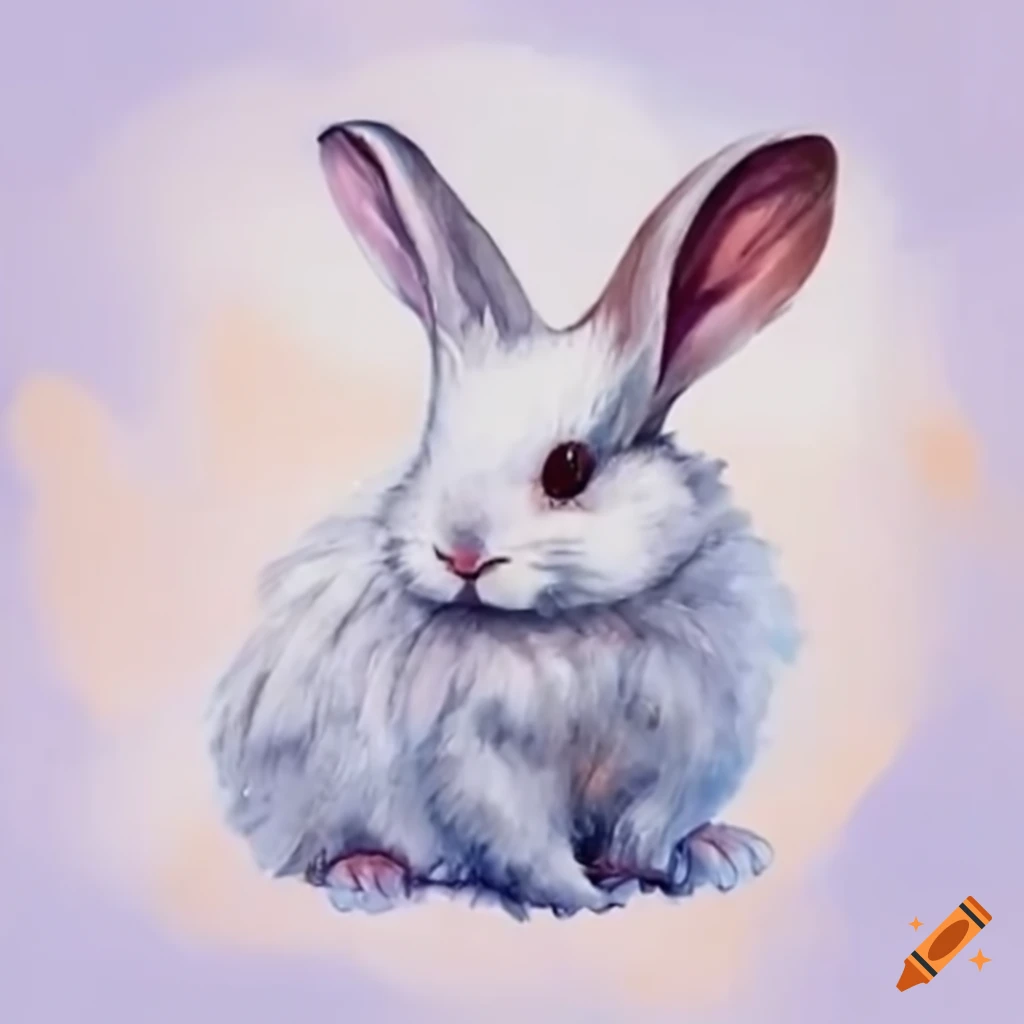 cute bunny with angel wings and halo
