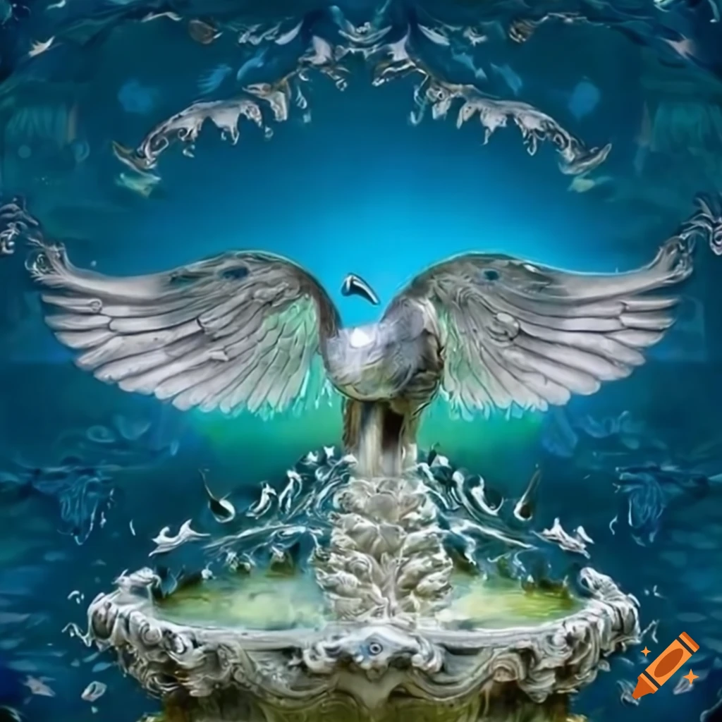 silver peacock statue in a beautiful garden