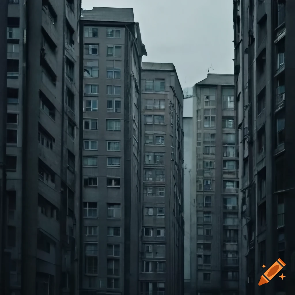 urban cityscape in the rain