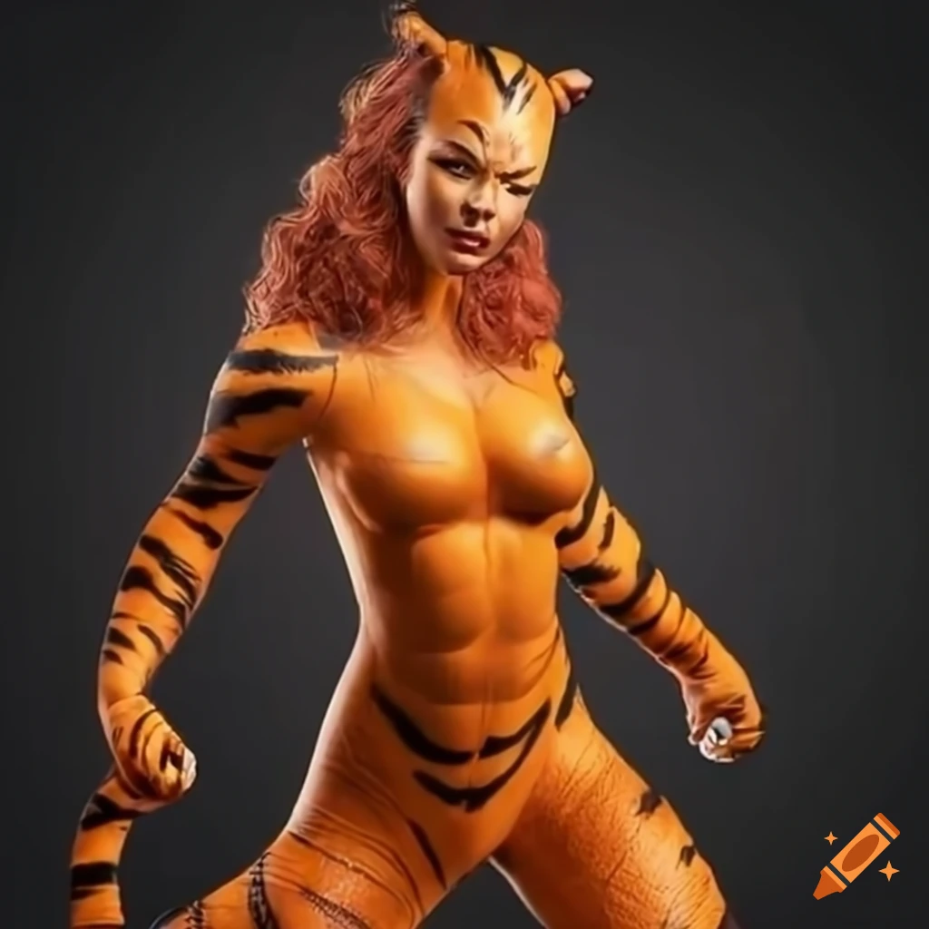 realistic depiction of Jessica Alba as Tigra from Marvel comics