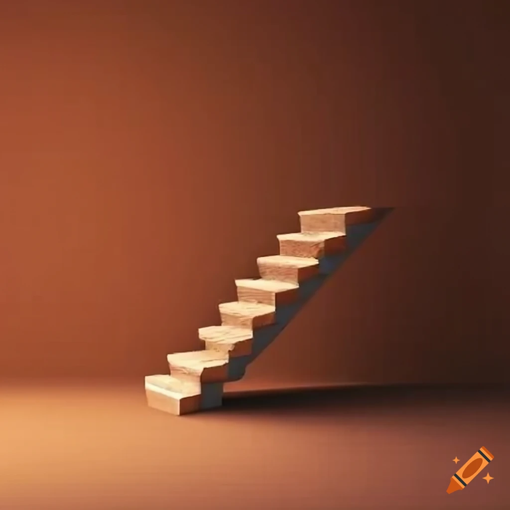 damaged staircase with broken step