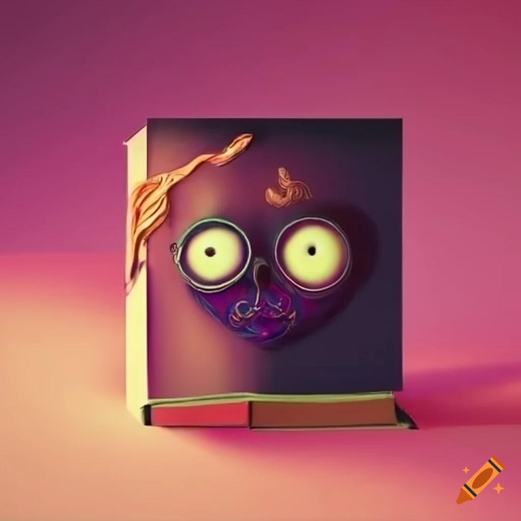 closed book with Tim Burton-style design