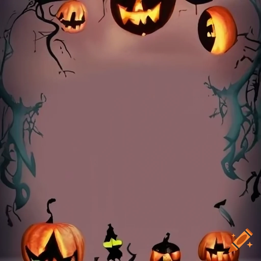 Halloween-themed rectangular border