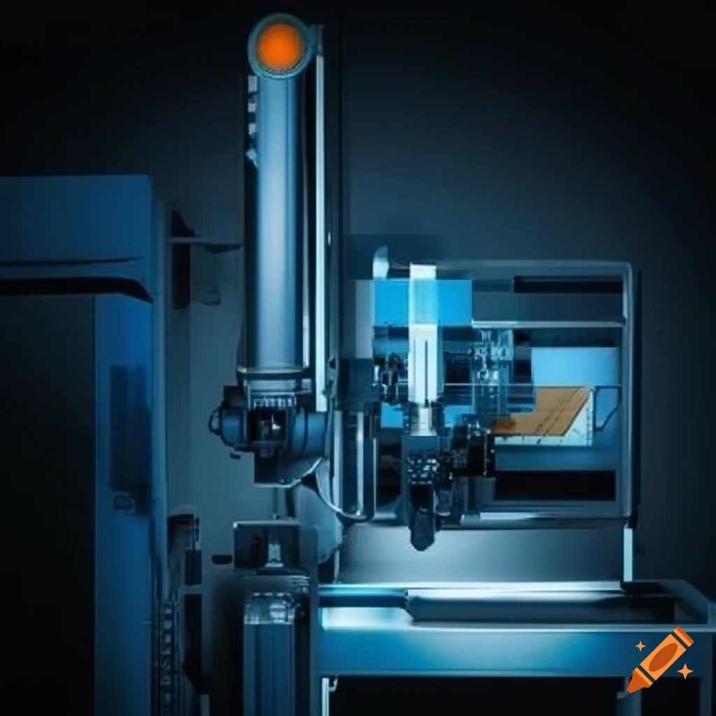 sleek design of a high-tech industrial automation machine