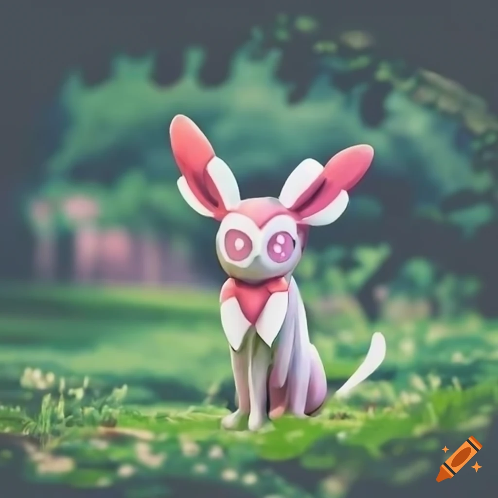 close-up of Sylveon in a Greek garden