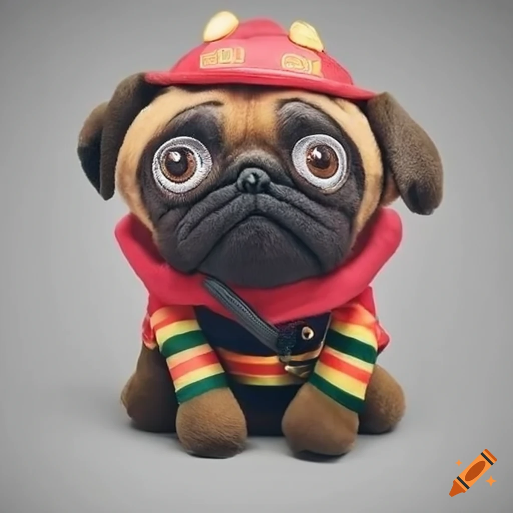 cute pug fireman stuffed animal