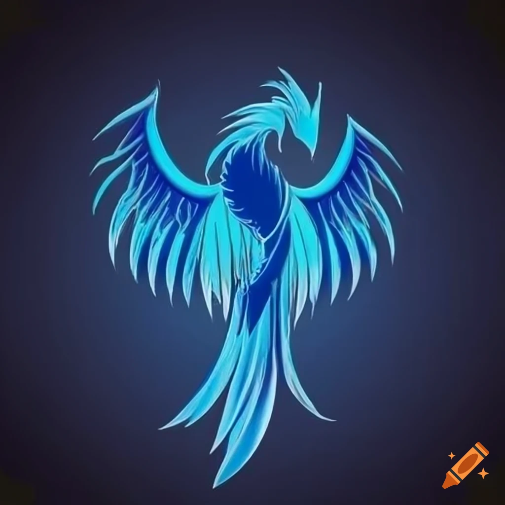 emblem of a blue phoenix