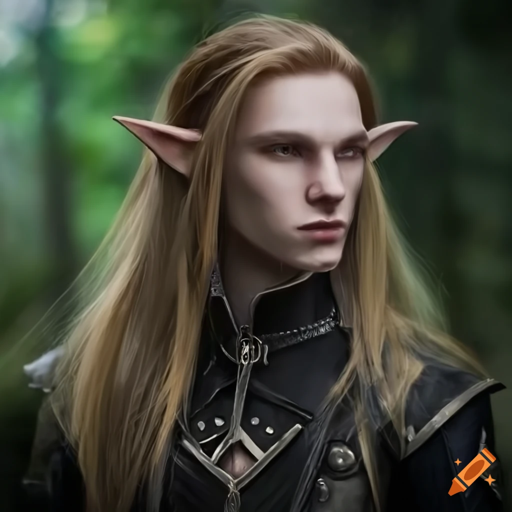 Realistic depiction of a stunning male elf on Craiyon