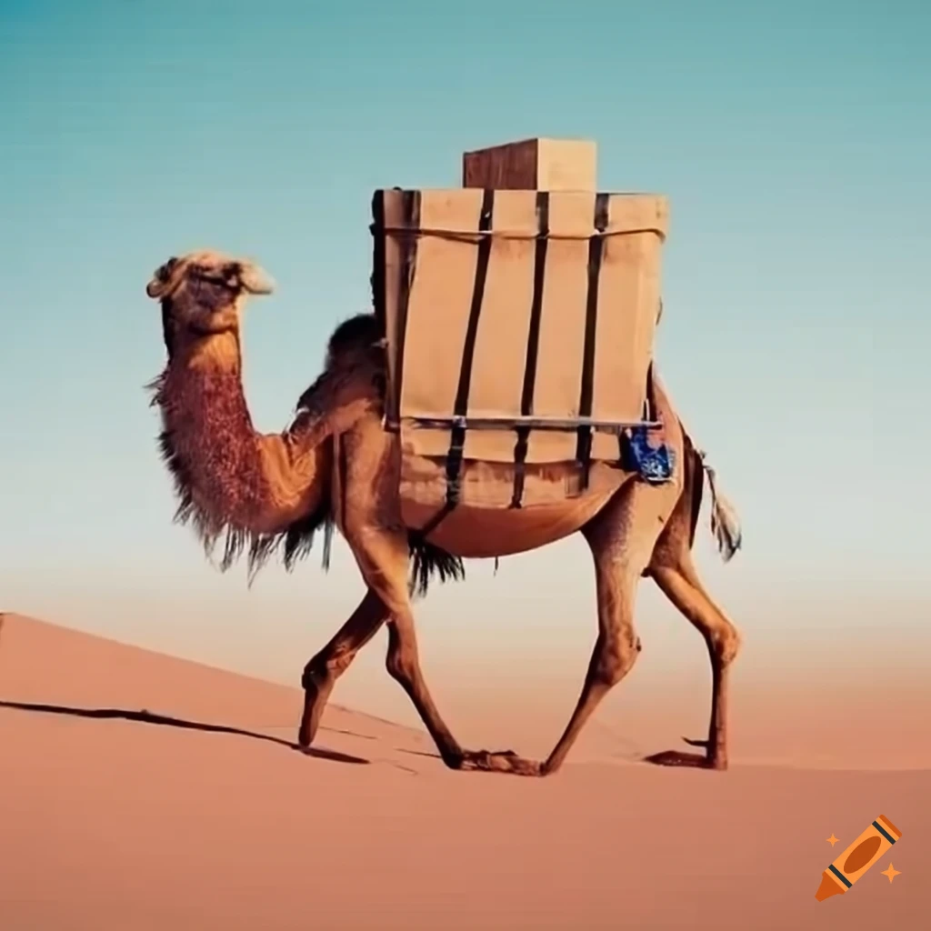 camel carrying boxes