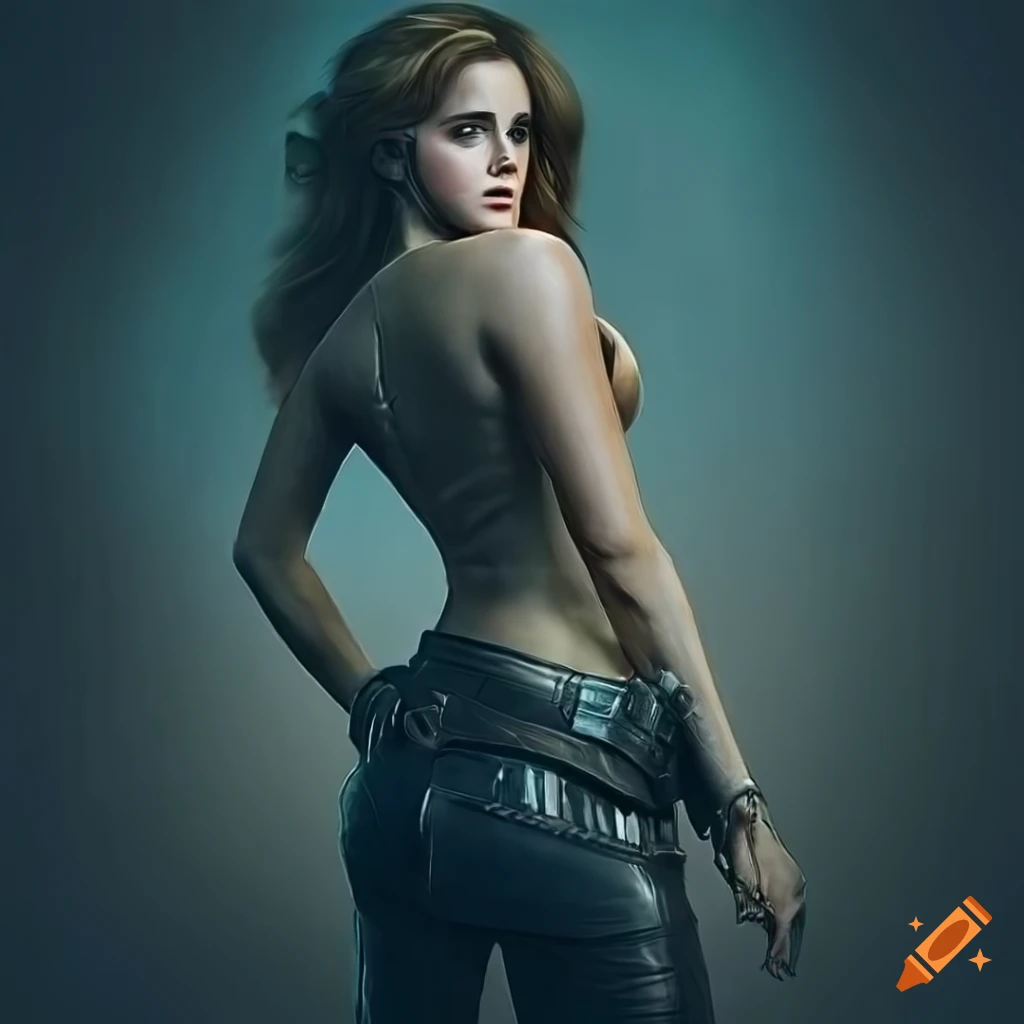 hyperrealistic portrait of Emma Watson as a mounted police officer