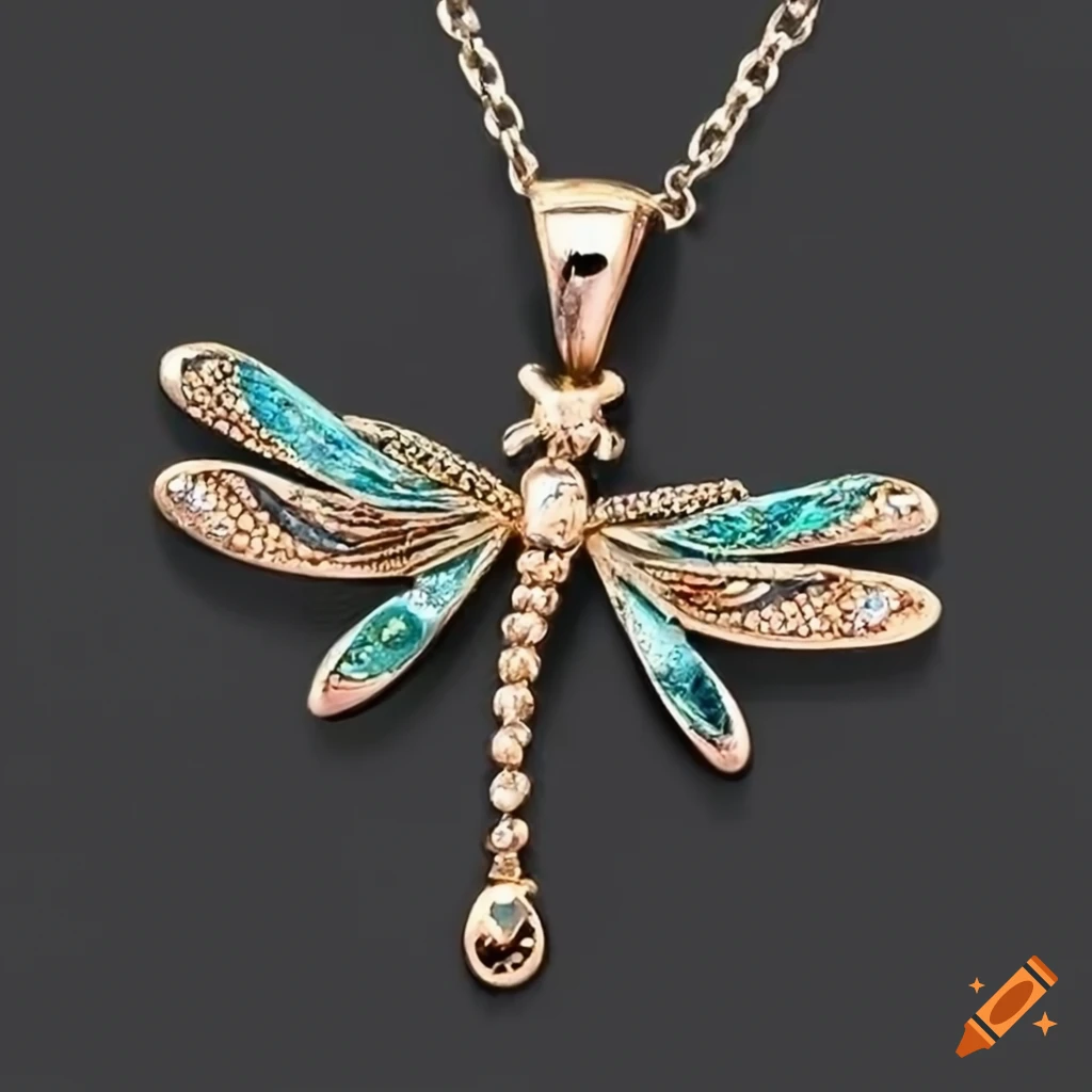 vintage dragonfly pendant necklace