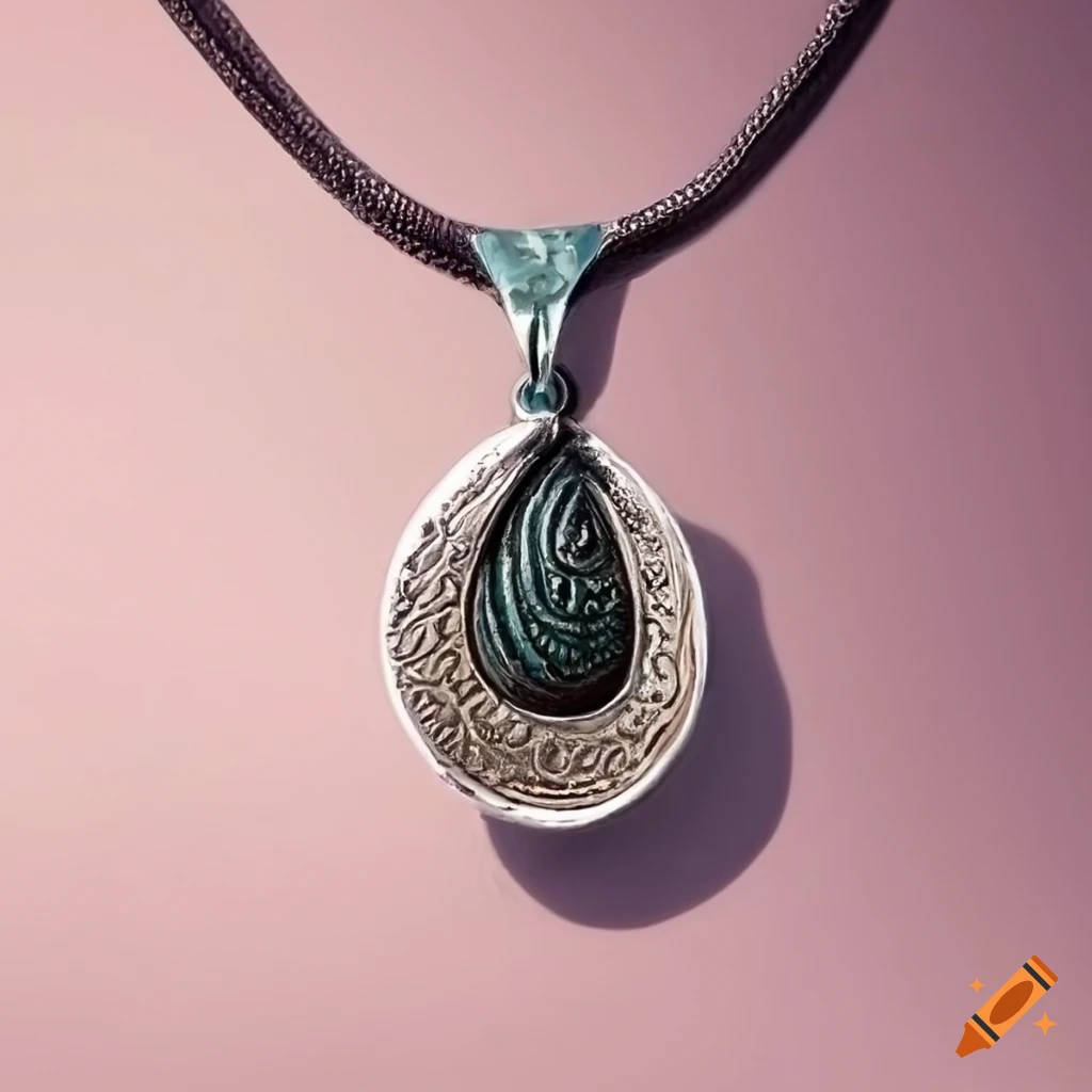silver pendant necklace with unique stylized design