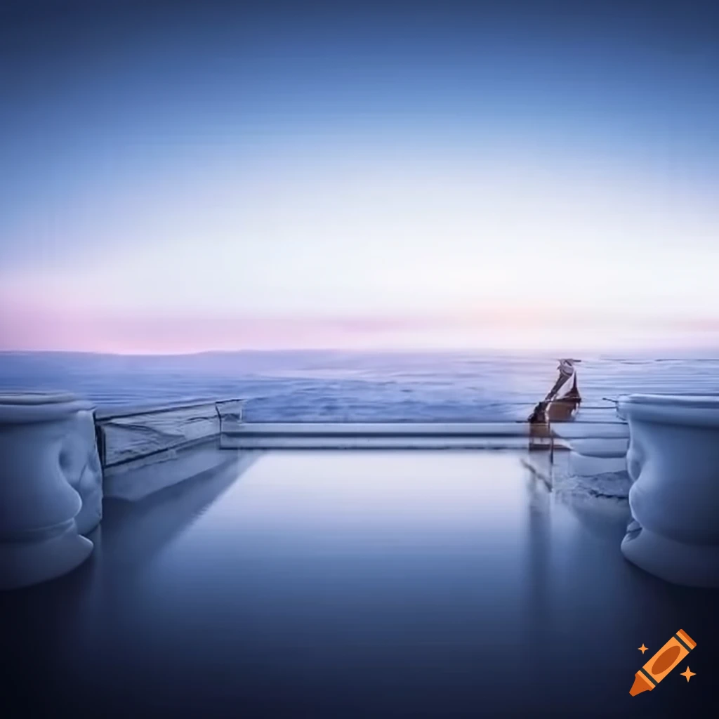 marble balcony with a view of clouds