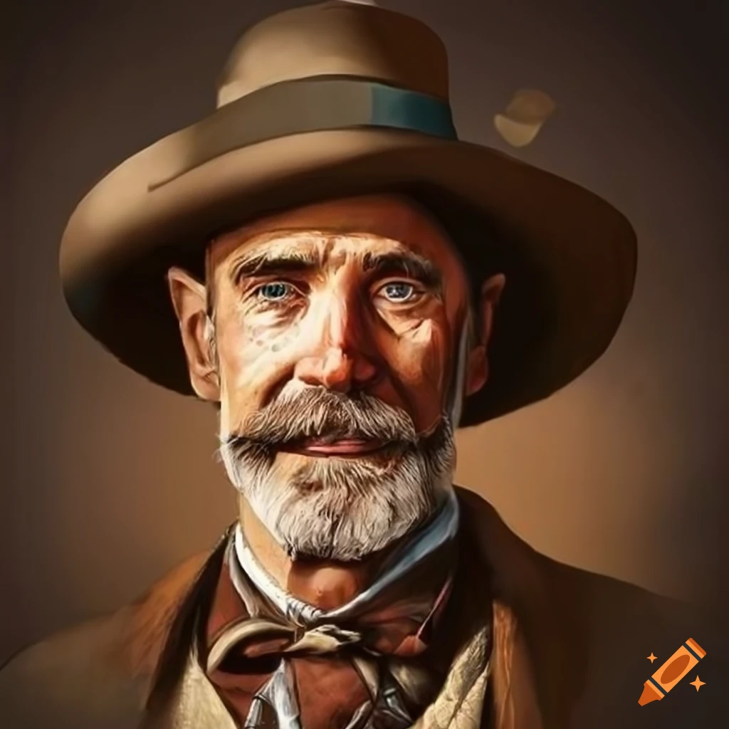 portrait with an old west style