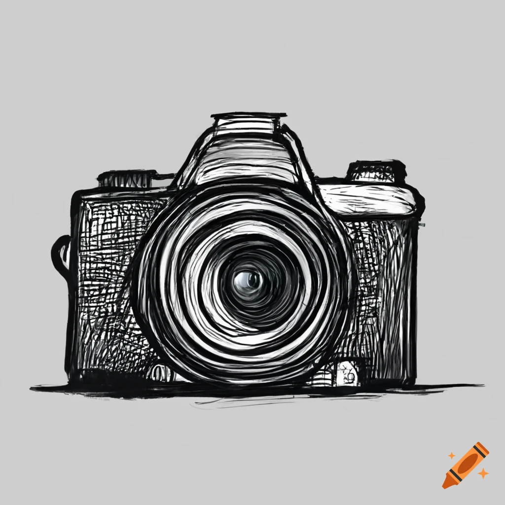 Analog Photo Camera Sketch Drawing Isolated White Background Stock Vector  by ©Elalalala.yandex.ru 390628756